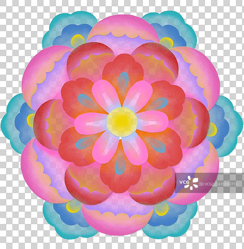 国风吉祥纹样新中式宝相花纹装饰图案传统素雅纹样图片素材