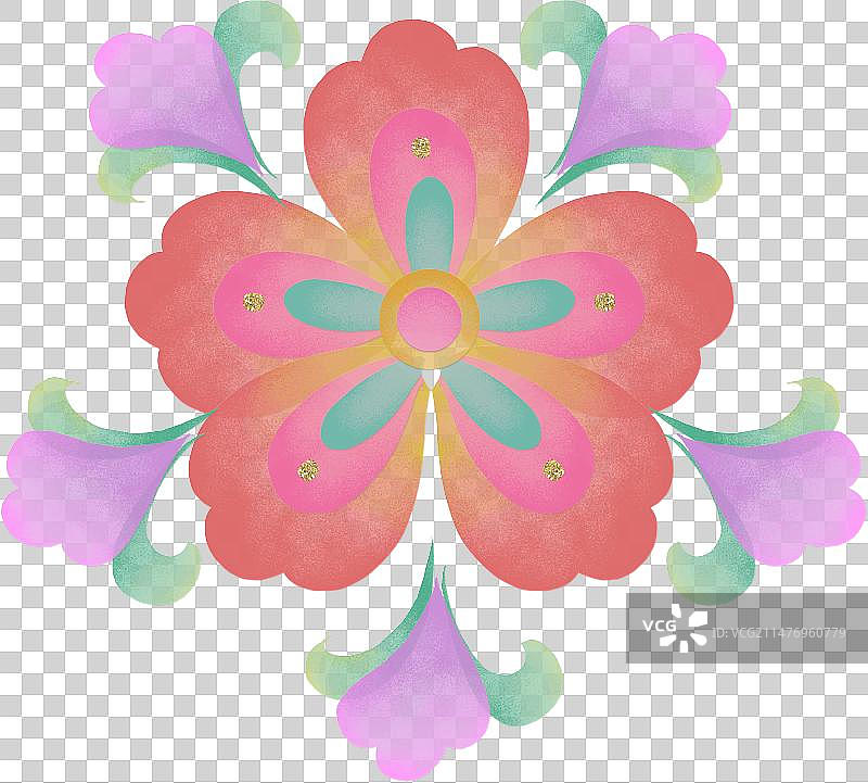 国风吉祥纹样新中式宝相花纹装饰图案传统素雅纹样图片素材