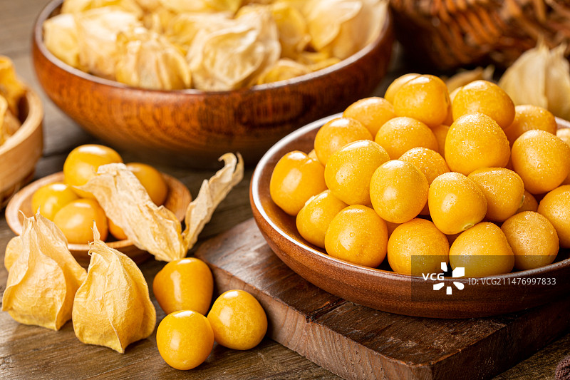 新鲜好吃的黄菇娘图片素材