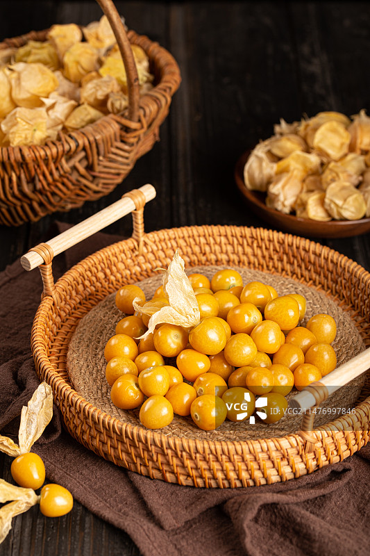 新鲜好吃的黄菇娘图片素材