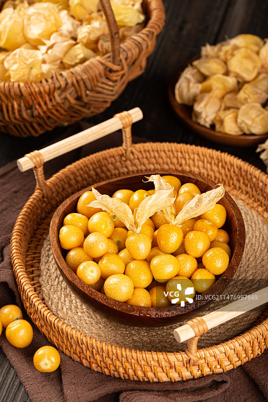 新鲜好吃的黄菇娘图片素材