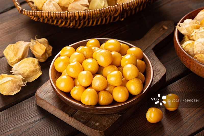 新鲜好吃的黄菇娘图片素材