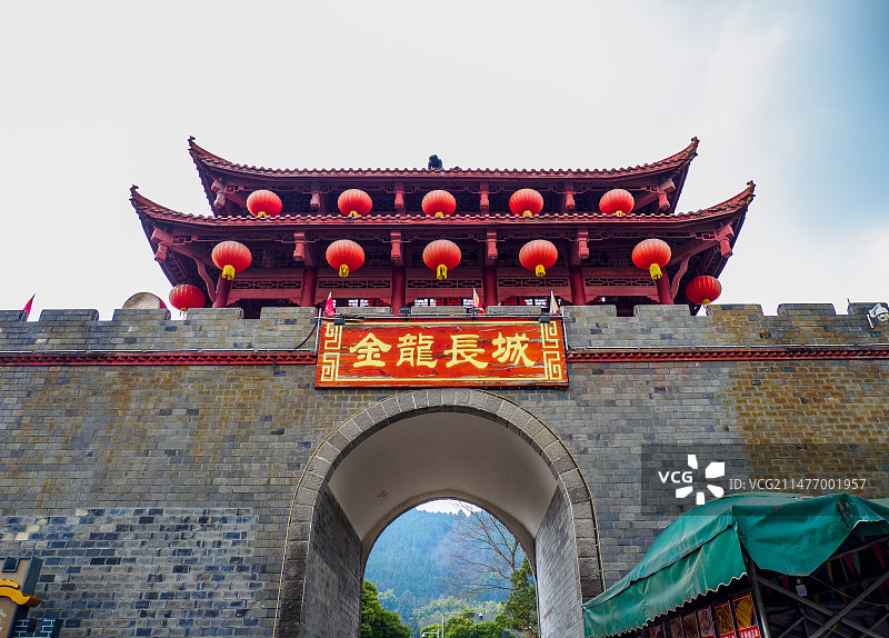 影像-金龙长城图片素材