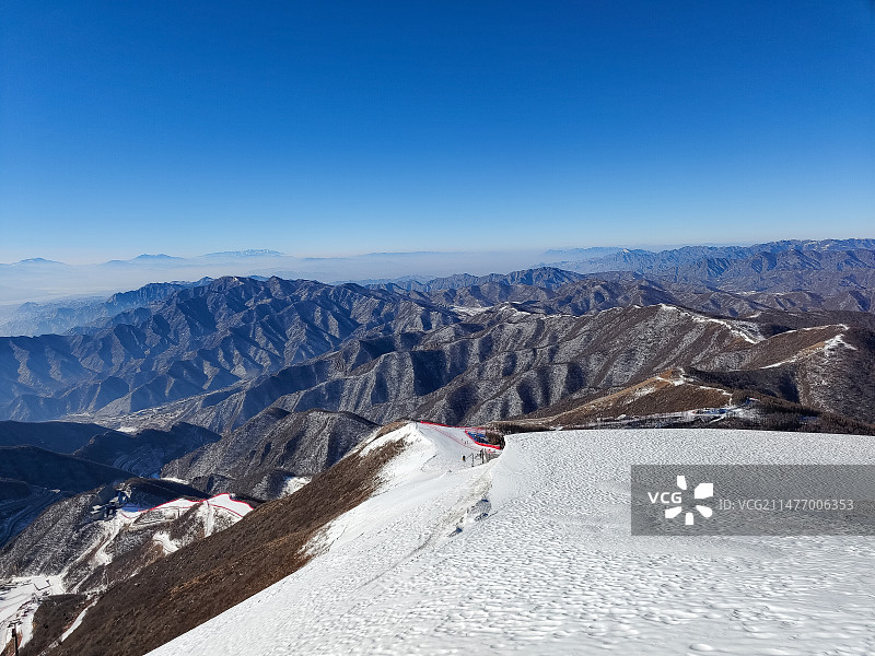 国家高山滑雪中心滑雪雪道风光图片素材