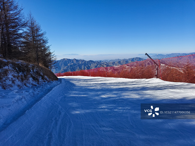 国家高山滑雪中心滑雪雪道风光图片素材