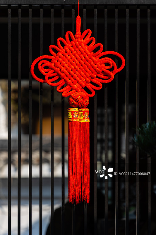 门头新春红色中国结图片素材