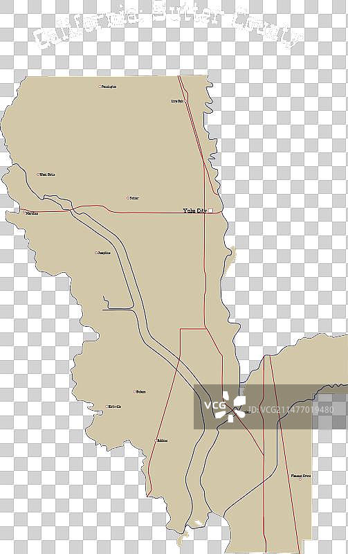 美国加利福尼亚州萨特县地图图片素材