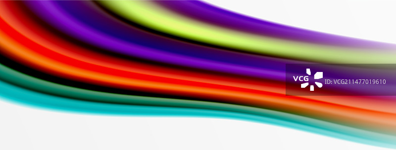 彩虹色丝绸模糊波浪线的背景上图片素材