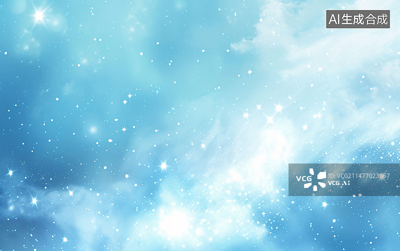 【AI数字艺术】蓝色科技抽象光子背景图，抽象海报网页PPT背景图片素材