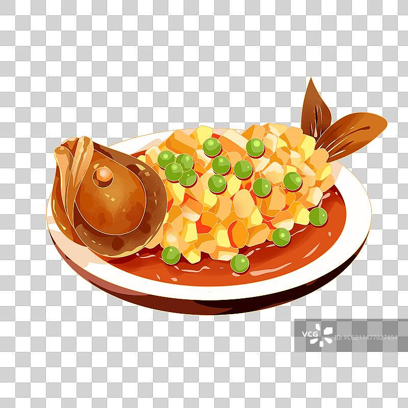 国潮风年夜饭中式松鼠鳜鱼图片素材