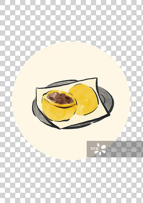 水墨风哈尔滨美食插画元素-粘豆包图片素材