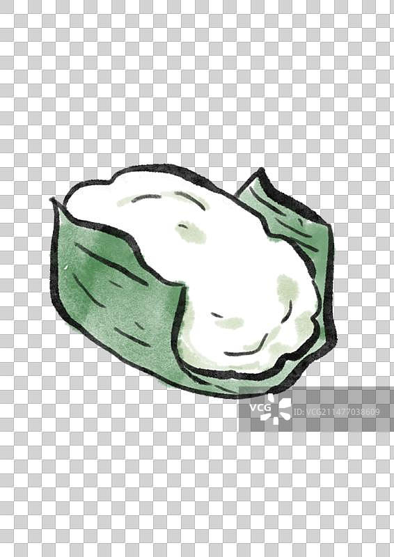 水墨风成都美食插画元素-叶儿粑图片素材
