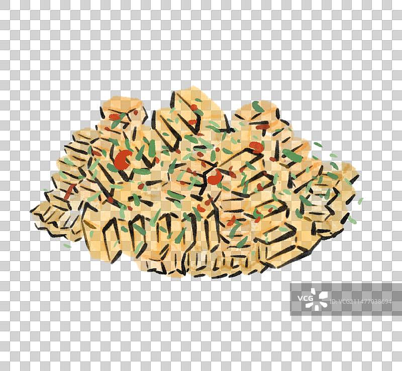水墨风成都美食插画元素-狼牙土豆图片素材