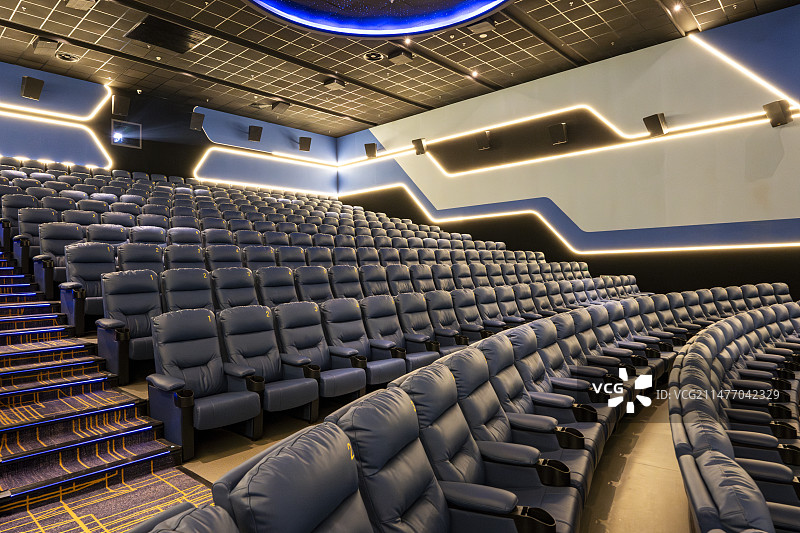 电影院观影区座位全景图片素材