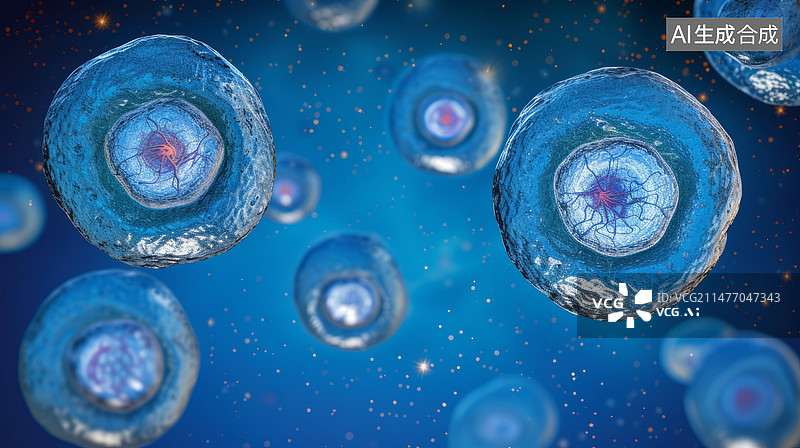【AI数字艺术】干细胞三维细胞图像图片素材
