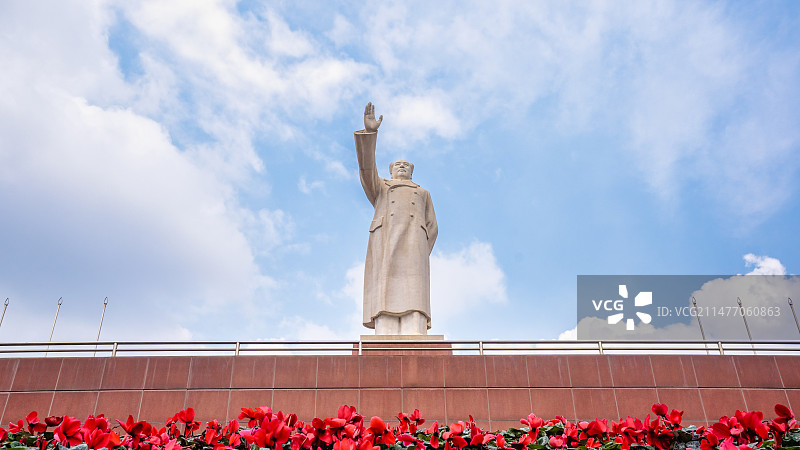 成都天府广场的毛主席像图片素材