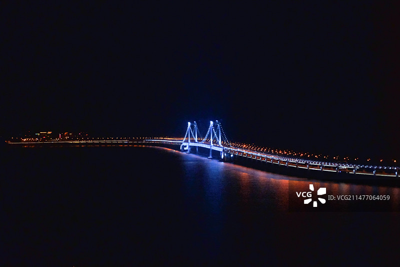 大连星海湾大桥夜景图片素材