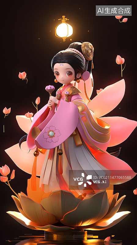 【AI数字艺术】可爱3D美女插画图片素材