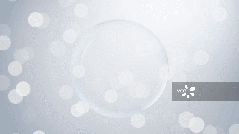 透明气泡与光斑粒子背景3D渲染图片素材