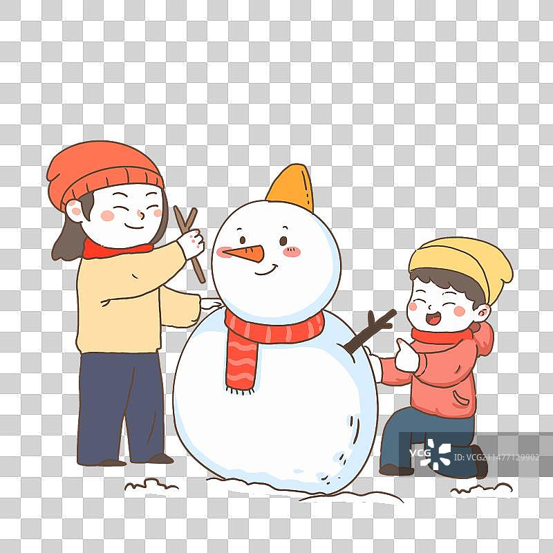 堆雪人图片素材