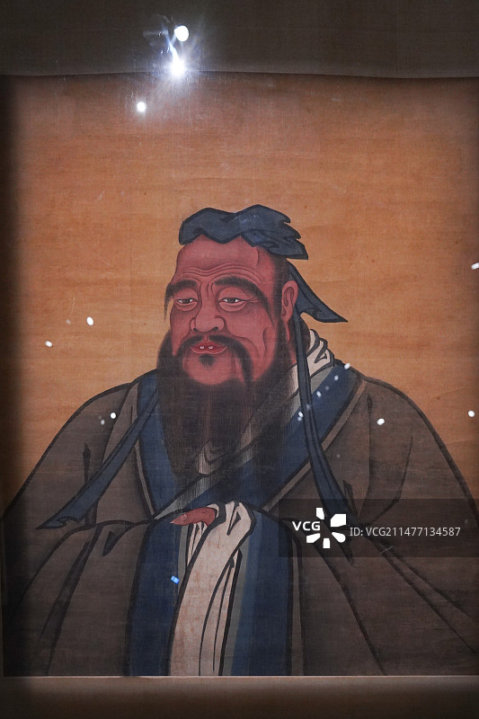 孔子博物馆藏明代孔子燕居像图片素材