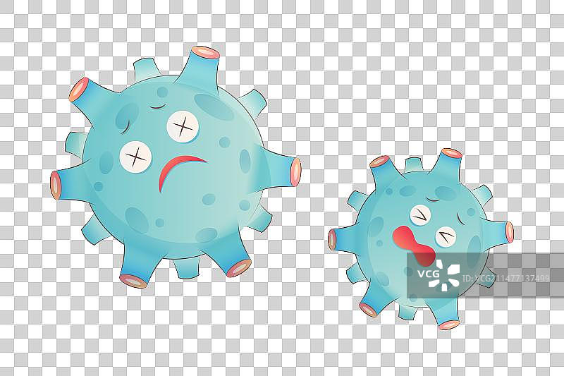 痛苦表情的病毒插画元素图片素材