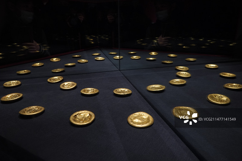 海昏侯墓出土金饼图片素材