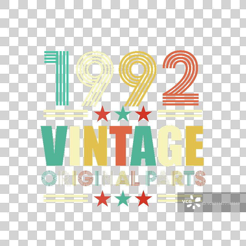 1992年复古T恤设计图片素材