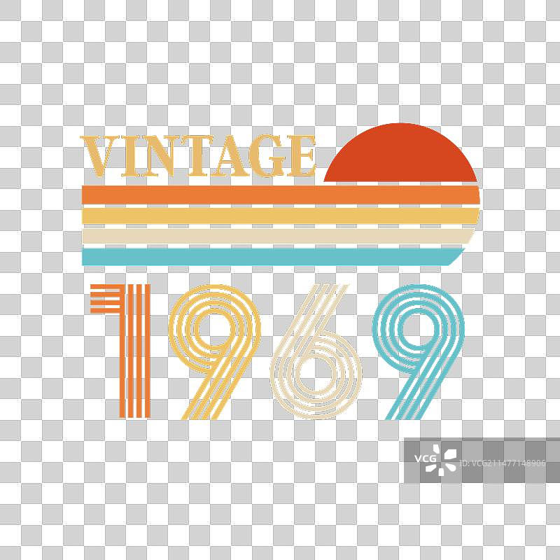 1969年复古T恤设计图片素材