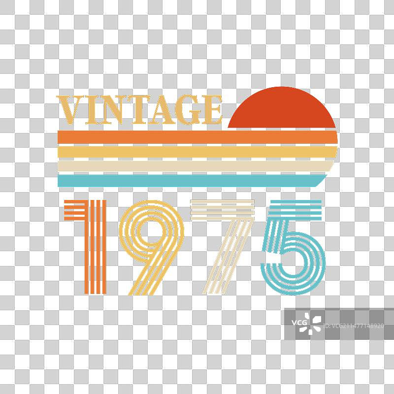 1975年复古T恤设计图片素材