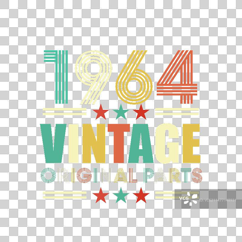 1964年复古T恤设计图片素材