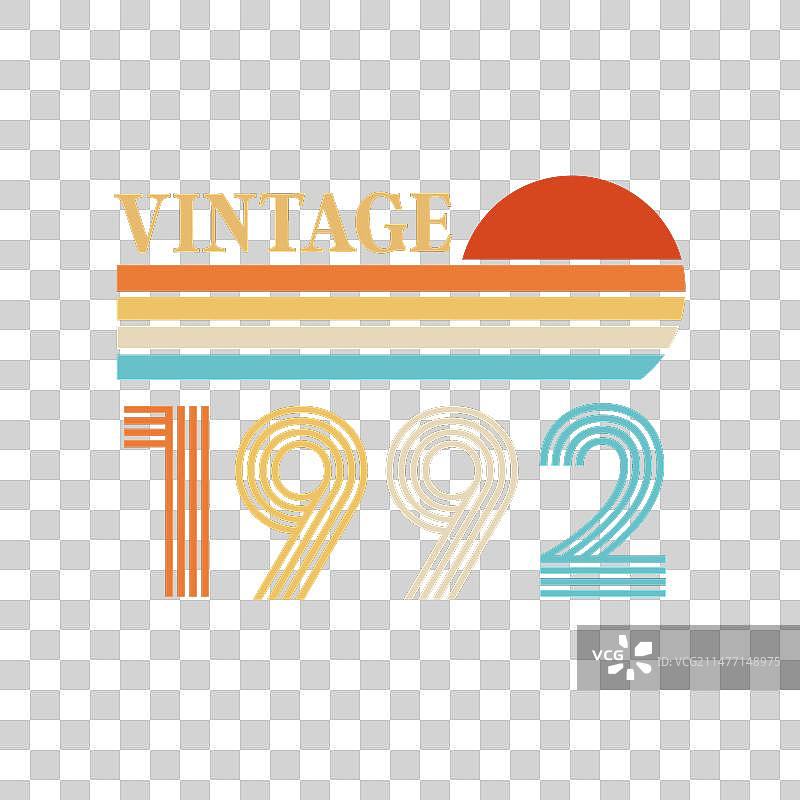 1992年复古T恤设计图片素材