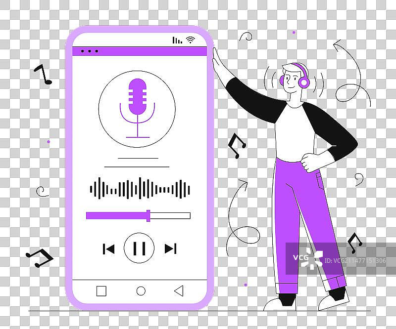 男人听播客图片素材