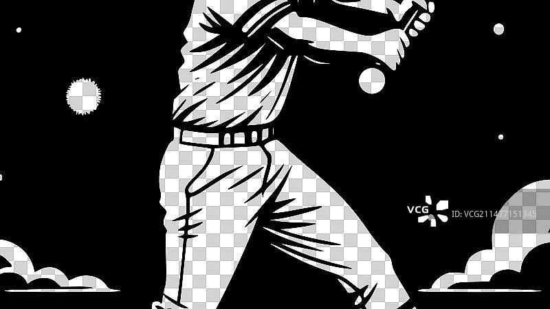 黑白棒球图标图片素材