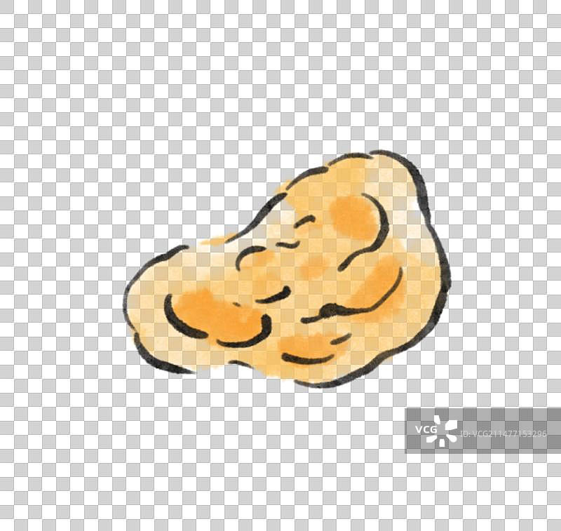 水墨风太原美食插画元素-石头饼图片素材