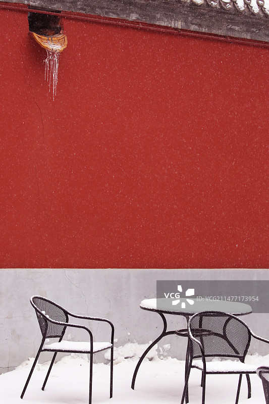 雪中故宫冰窖咖啡图片素材