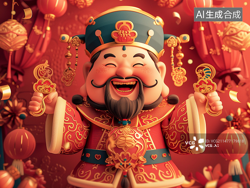 【AI数字艺术】财神图片素材