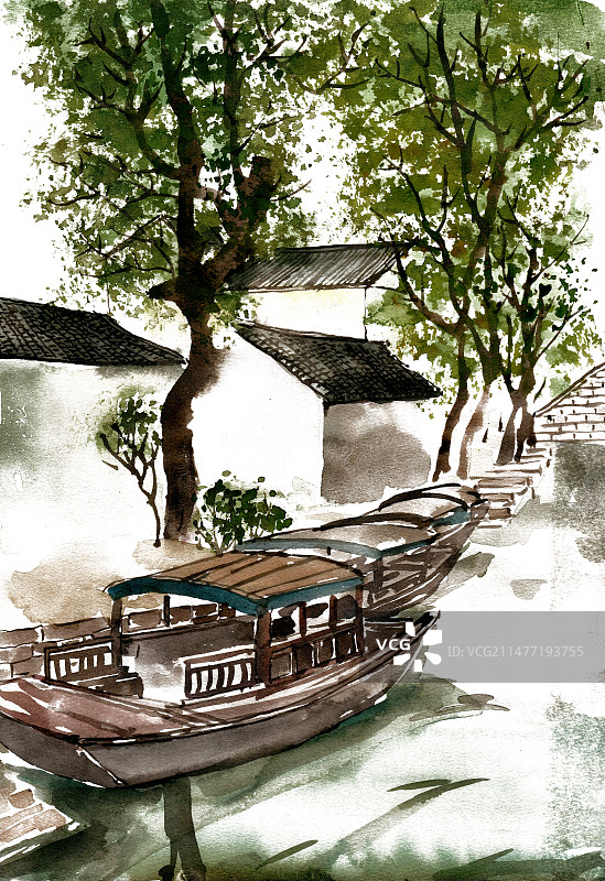 停泊的船图片素材