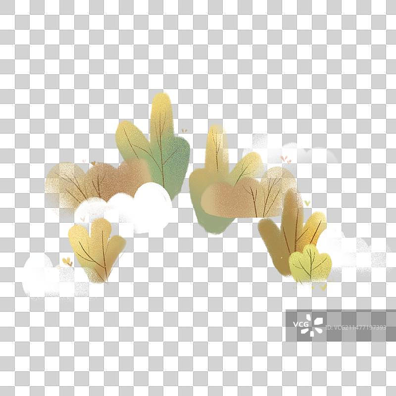 PNG素材-颗粒肌理-叶子插画图片素材