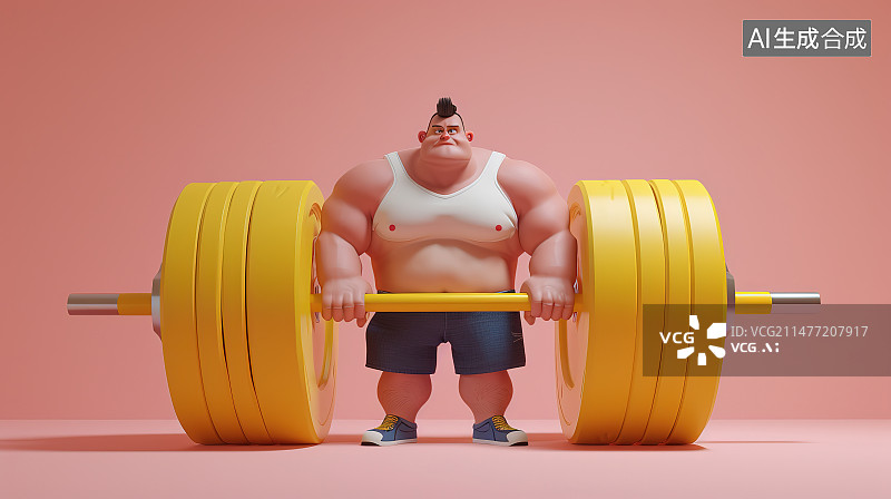 【AI数字艺术】站在彩色背景下的妇女手持哑铃的肖像图片素材