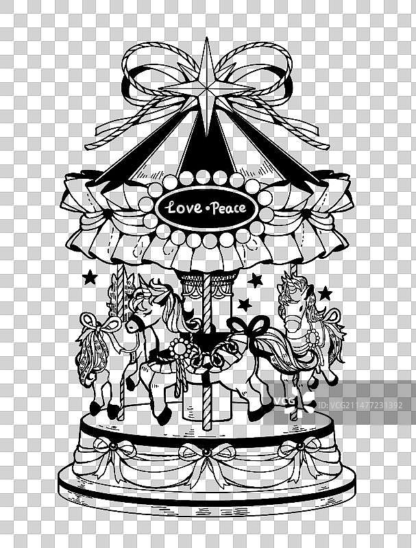 旋转木马八音盒图片素材