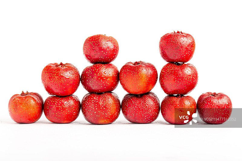 新鲜采摘的山楂图片素材