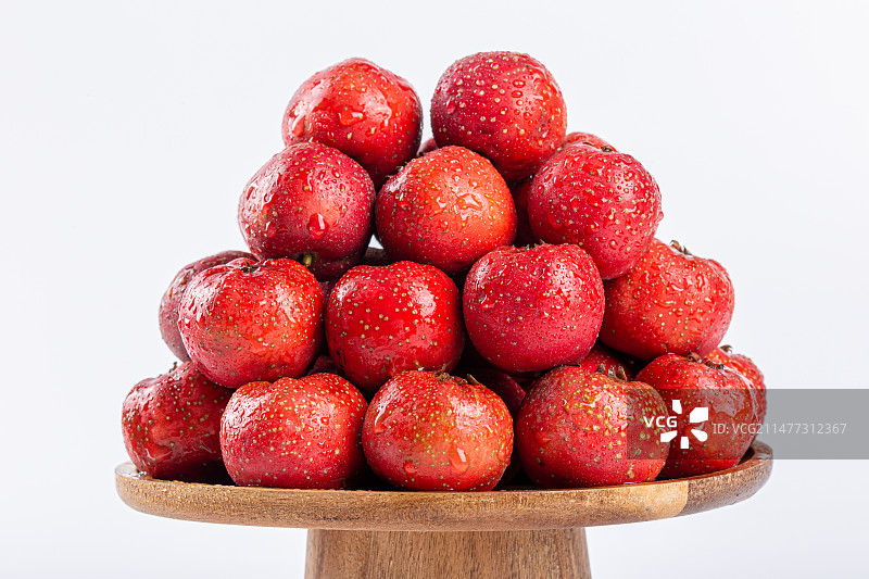 新鲜采摘的山楂图片素材