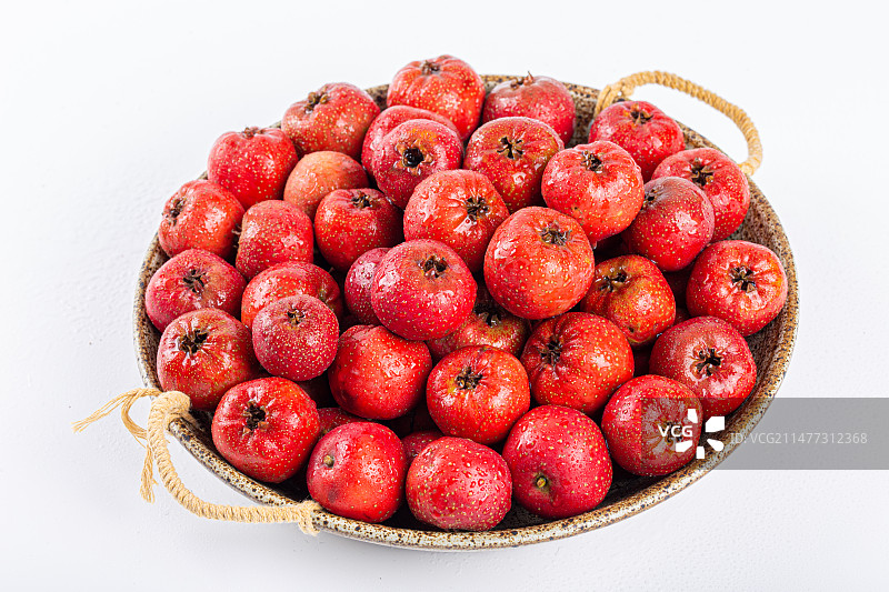新鲜采摘的山楂图片素材