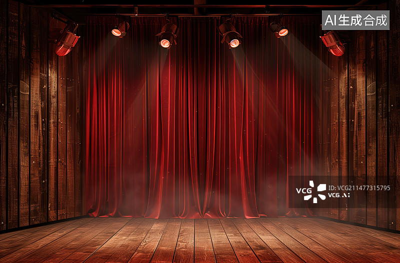 【AI数字艺术】舞台上的灯光图片素材