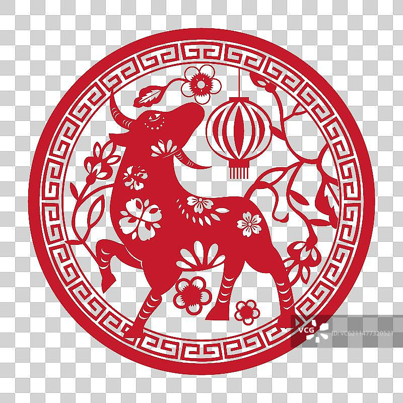 红色剪纸风格十二生肖动物插画图片素材