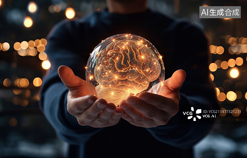 【AI数字艺术】手持照明设备的人的特写镜头图片素材