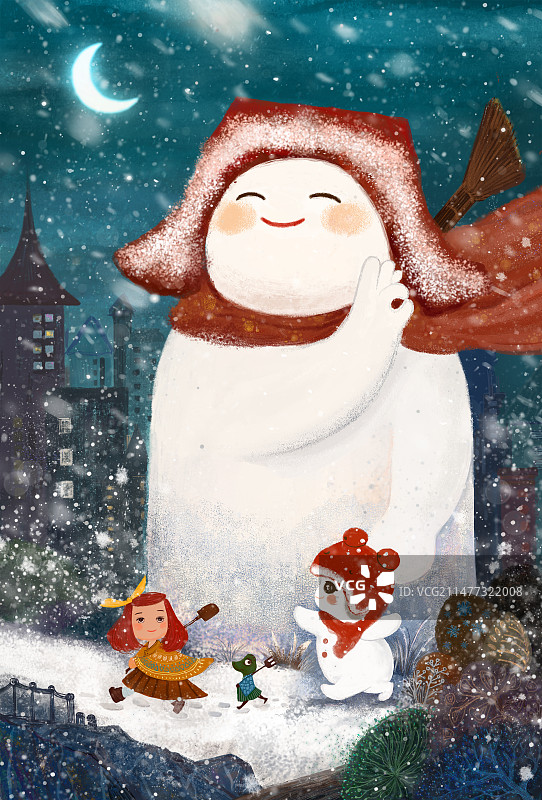 大雪和雪人图片素材