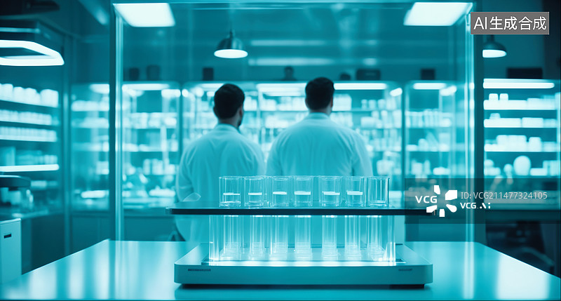 【AI数字艺术】现代化生物基因实验室概念图片素材