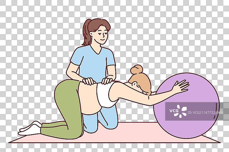 孕妇体操指导图片素材